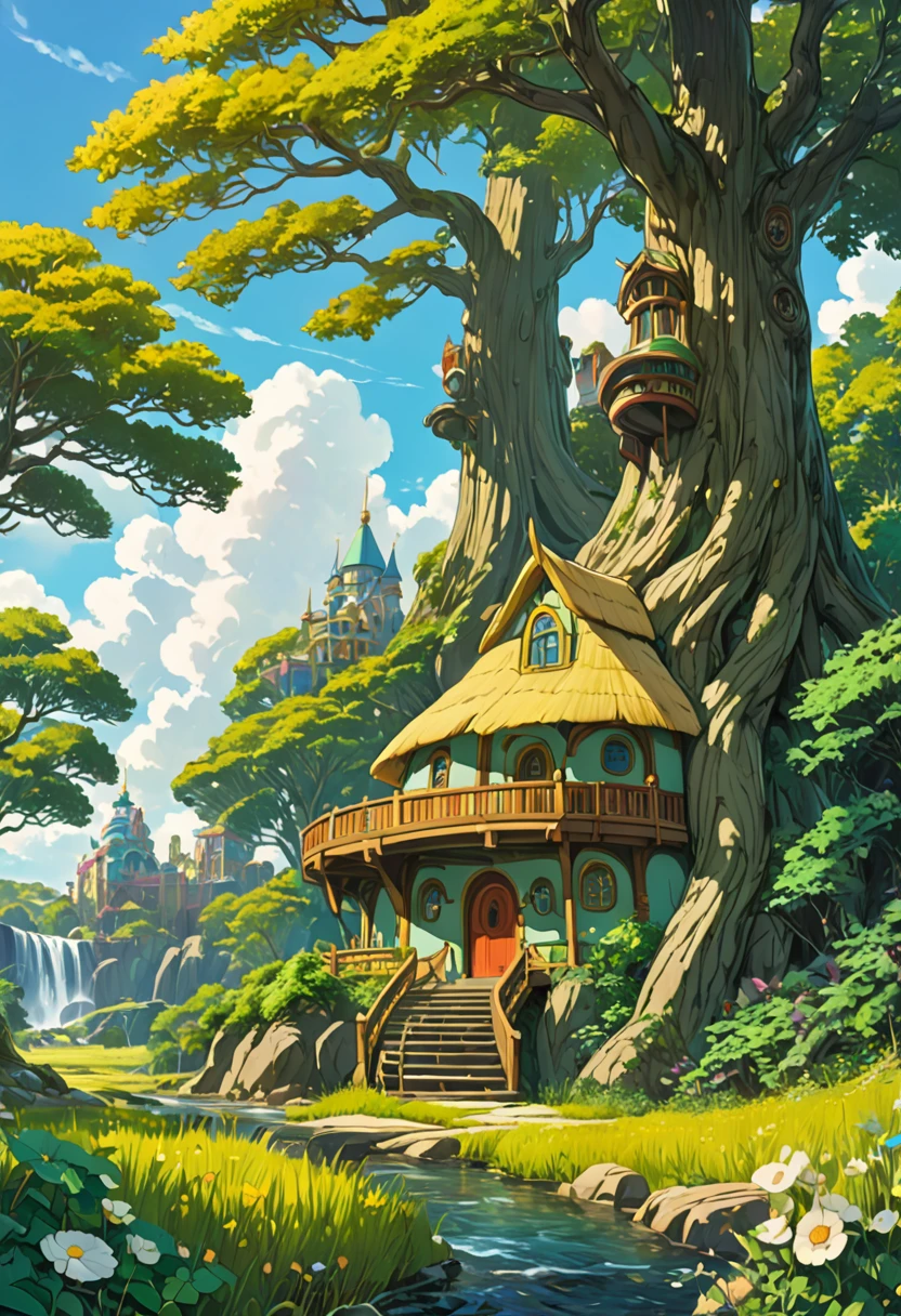 anime realism, game "Ni no Kuni 2:Revenant Kingdom", Studio Ghibli Style, outdoors, by Alvar Aalto, best quality, masterpiece, very aesthetic, perfect composition, intricate details, ultra-detailed