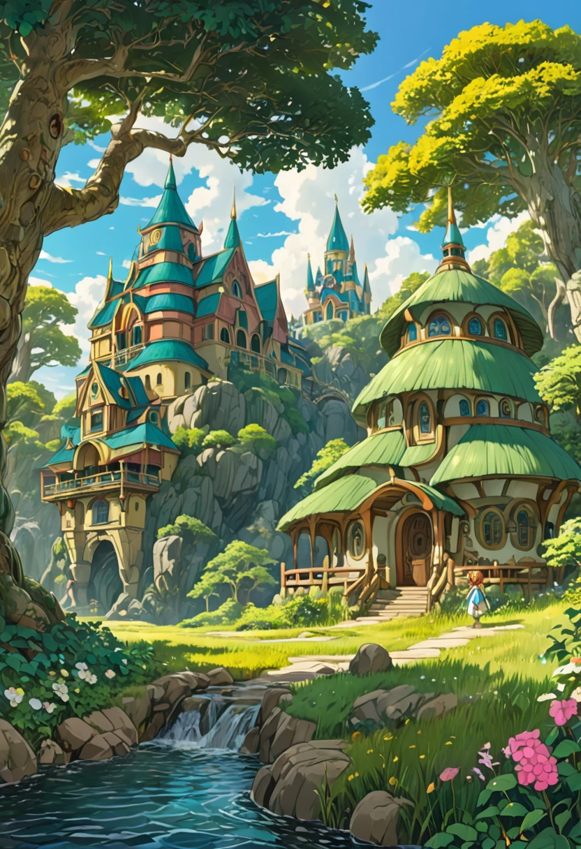 anime realism, game "Ni no Kuni 2:Revenant Kingdom", Studio Ghibli Style, outdoors, by Alvar Aalto, best quality, masterpiece, very aesthetic, perfect composition, intricate details, ultra-detailed