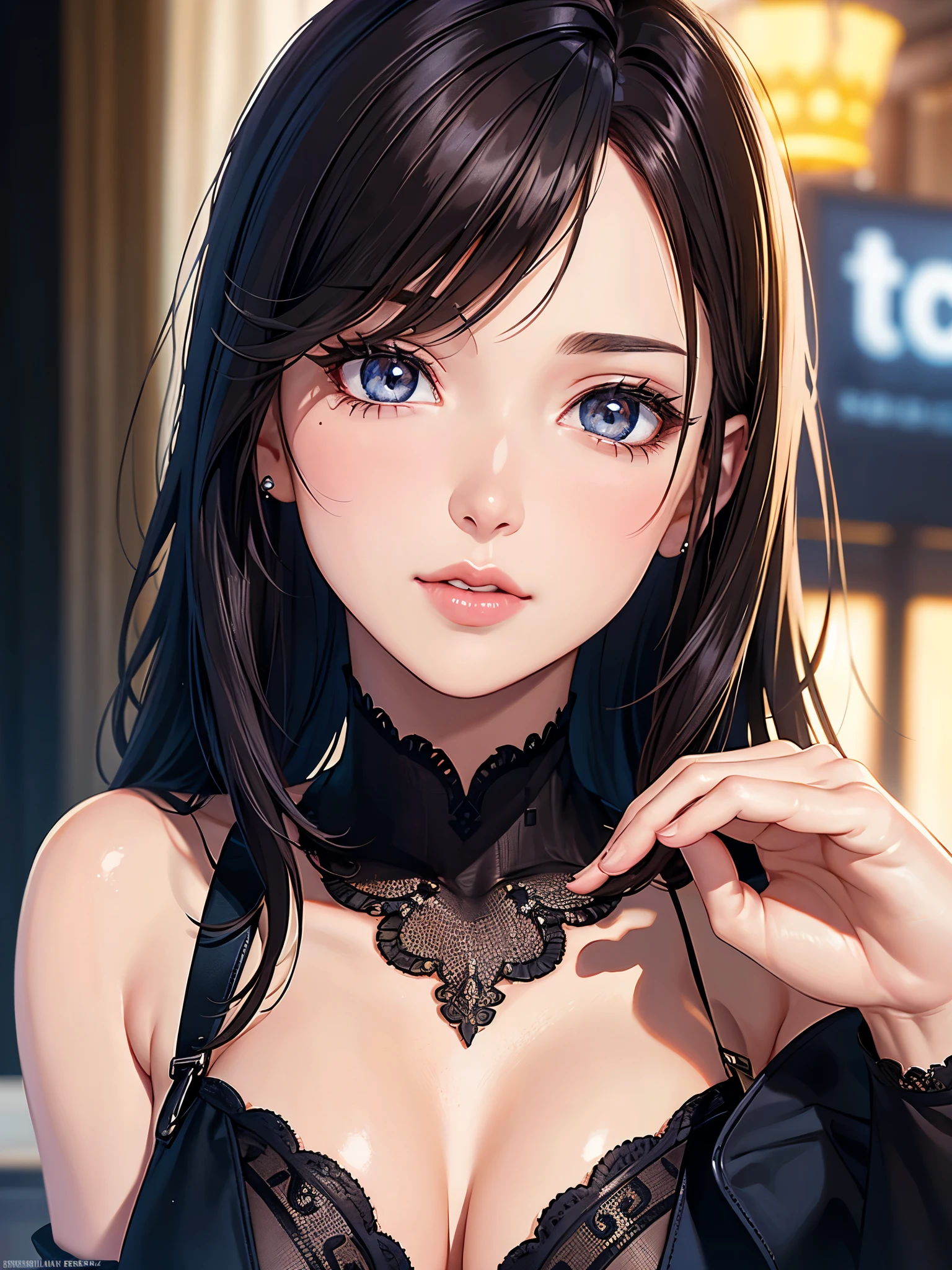 (best quality: 1.2), solve it completely, (actual, actual photo: 1.37), portrait, 8K RAW photograph, Career Arrest, UHD and beautiful, Image wallpaper, super detailed, Large file size, Ultra-detailed beautiful girl, Very detailed face, Ultra-detailed eyes, Contoured eyes, The skin texture is delicate, Each feature is carefully displayed, Fine finger contours, The shape of the nose is very precise, Expressive lips, Sexy lips, super-detailed lips, perfect anatomy, The background is not blurred, A story, twenties, cute girl, actual, super detail, UHD, Octane Render,