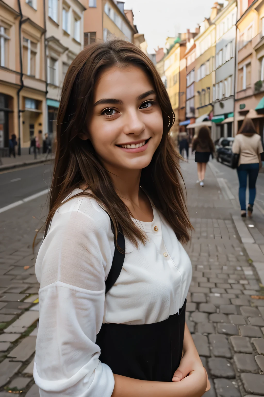 20-year-old European girl with warm brown eyes and a mischievous grin , Photo in Warsaw