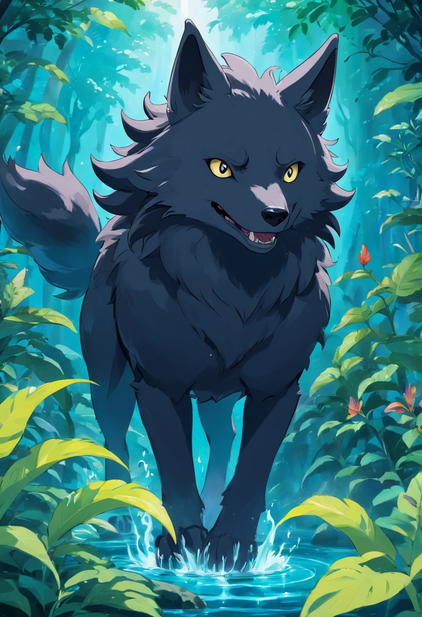 A black water plant type Pokémon that looks like a wolf