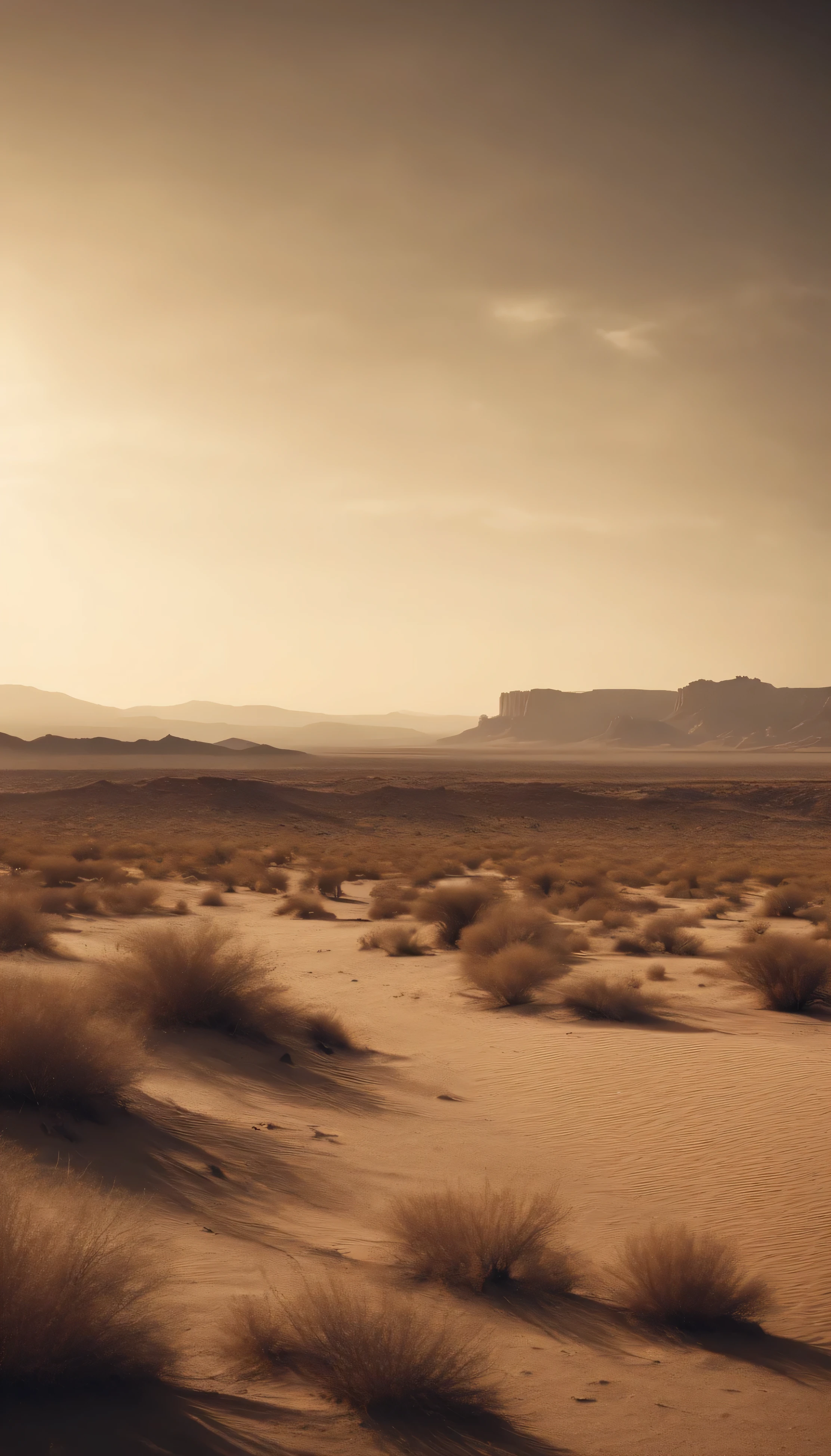 Desert landscape, post atomic 1950 style, fallout 