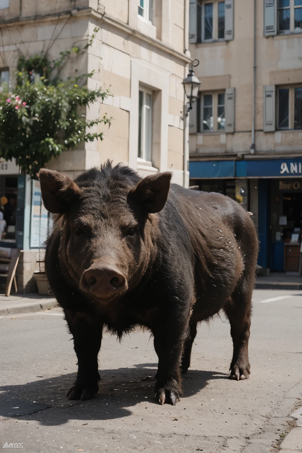 Wild boar in the town of Bassée 59000



