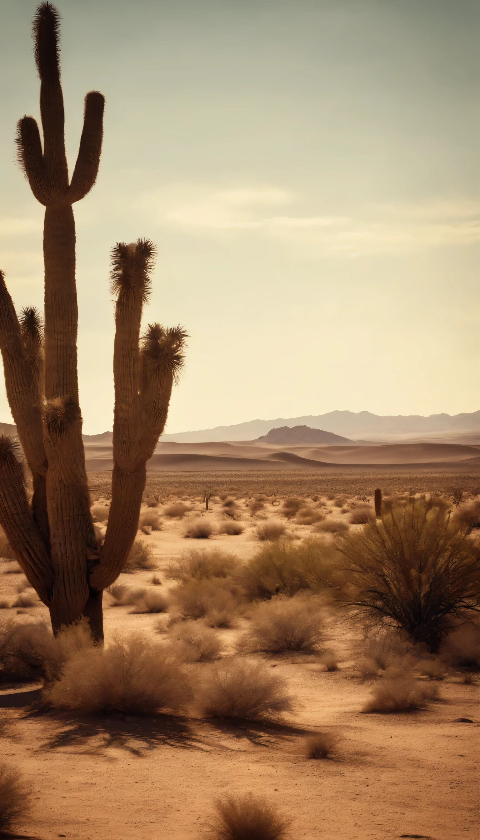 Desert landscape, post atomic 1950 style, fallout