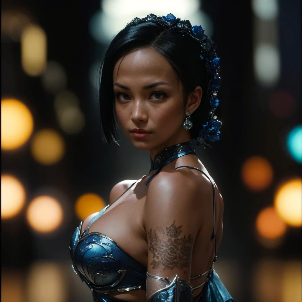 Kitana (melhor qualidade,ultra-detalhado),(realista:1.37), rosto lindo e detalhado, textura ultra-realista, rosto delicado, athletic body, cores vivas. High definition, 8k