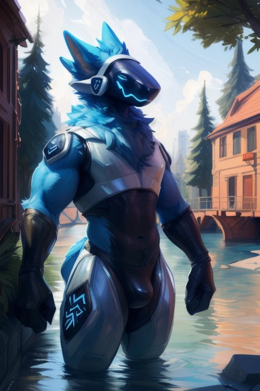 (( A Light Blue fur protogen furry character with forest trees and a brick house with a river nearby in the background, constructivist poster style, really nice digital art colors tones, simple composition) ), hentai, , anthro, , male, tall, shortstack , muscular chest , muscular , angle, looking at viewer, extremely detailed, photorealistic, 3d render, high quality digital art, smug grin, detailed eyes, ,good anatomy, good perspective, towards viewer, by bebebebebe, by sicklyhypnos, by gerkk, by orf, (by by cutesexyrobutts, by darkgem, by zackary911, (by by singafurian, by daftpatriot, sassy, cute, early 20s, detailed face, handsome, slightly chubby and big muscles , face, detailed mouth, hentai style, shirtless, sfw, show off, close up , anthro, boy, male, short, shortstack,, muscular, standing, angle, looking down at viewer, background, extremely detailed, photorealistic, 3d render, high quality erotic digital art, smug grin, detailed eyes, , good anatomy, good perspective, towards viewer, by gerkk, by orf, (by mawmain:0.8), by cutesexyrobutts, by darkgem, by zackary911, (by tofu-froth:1.3), by singafurian, by daftpatriot, (soft belly:1.1), , you can see full body ,))