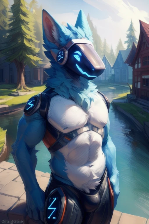 (( A Light Blue fur protogen furry character with forest trees and a brick house with a river nearby in the background, constructivist poster style, really nice digital art colors tones, simple composition) ), hentai, , anthro, , male, tall, shortstack , muscular chest , muscular , angle, looking at viewer, extremely detailed, photorealistic, 3d render, high quality digital art, smug grin, detailed eyes,  ,good anatomy, good perspective, towards viewer, by bebebebebe, by sicklyhypnos, by gerkk, by orf, (by by cutesexyrobutts, by darkgem, by zackary911, (by by singafurian, by daftpatriot, sassy, cute, early 20s, detailed face, handsome, slightly chubby and big muscles , face, detailed mouth, hentai style, shirtless, sfw, show off, close up , anthro, boy, male, short, shortstack,, muscular, standing, angle, looking down at viewer, background, extremely detailed, photorealistic, 3d render, high quality erotic digital art, smug grin, detailed eyes, , good anatomy, good perspective, towards viewer, by gerkk, by orf, (by mawmain:0.8), by cutesexyrobutts, by darkgem, by zackary911, (by tofu-froth:1.3), by singafurian, by daftpatriot, (soft belly:1.1), , you can see full body ,))