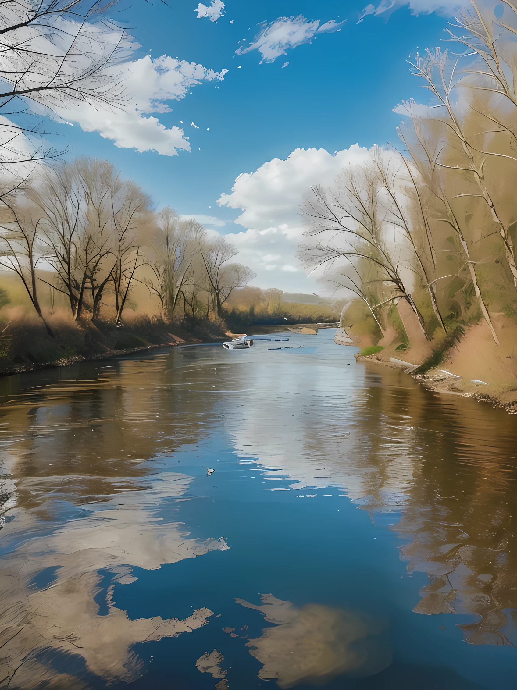 Create a picture of a river with beautiful weather