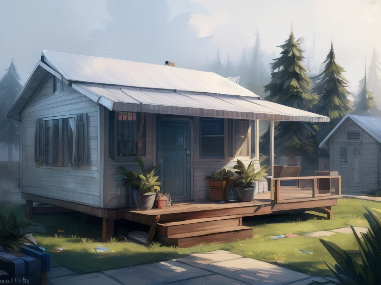 (( A Light Blue fur protogen furry character with The image you've shared presents a tranquil outdoor scene enveloped in fog. Here's a detailed description:
- **Mobile Home**: On the left, there's a mobile home with a white exterior, accessible via a small set of wooden steps. It's nestled among various trees, including tall pine trees, which add to the scene's natural beauty.
- **Misty Atmosphere**: The entire area is shrouded in a dense fog, creating a serene yet mysterious ambiance. It seems to be early morning or late evening when such fog is common.
- **Yard and Vegetation**: In front of the mobile home, there's a yard with patches of grass that appear freshly wet, possibly from morning dew or a recent light rain. The grass shows variations, with some areas lush and green, while others are more sparse.
- **Air Conditioning Unit**: To the right forefront, an air conditioning unit sits on the in the background, constructivist poster style, really nice digital art colors tones, simple composition) ), hentai, , anthro, , male, tall, shortstack , muscular chest , muscular , angle, looking at viewer, extremely detailed, photorealistic, 3d render, high quality digital art, smug grin, detailed eyes, ,good anatomy, good perspective, towards viewer, by bebebebebe, by sicklyhypnos, by gerkk, by orf, (by by cutesexyrobutts, by darkgem, by zackary911, (by by singafurian, by daftpatriot, sassy, cute, early 20s, detailed face, handsome, slightly chubby and big muscles , face, detailed mouth, hentai style, shirtless, sfw, show off, close up , anthro, boy, male, short, shortstack,, muscular, standing, angle, looking down at viewer, background, extremely detailed, photorealistic, 3d render, high quality erotic digital art, smug grin, detailed eyes, , good anatomy, good perspective, towards viewer, by gerkk, by orf, (by mawmain:0.8), by cutesexyrobutts, by darkgem, by zackary911, (by tofu-froth:1.3), by singafurian, by daftpatriot, (soft belly:1.1), , you can see full body ,))