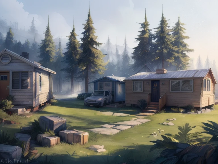 (( A Light Blue fur protogen furry character with The image you've shared presents a tranquil outdoor scene enveloped in fog. Here's a detailed description:
- **Mobile Home**: On the left, there's a mobile home with a white exterior, accessible via a small set of wooden steps. It's nestled among various trees, including tall pine trees, which add to the scene's natural beauty.
- **Misty Atmosphere**: The entire area is shrouded in a dense fog, creating a serene yet mysterious ambiance. It seems to be early morning or late evening when such fog is common.
- **Yard and Vegetation**: In front of the mobile home, there's a yard with patches of grass that appear freshly wet, possibly from morning dew or a recent light rain. The grass shows variations, with some areas lush and green, while others are more sparse.
- **Air Conditioning Unit**: To the right forefront, an air conditioning unit sits on the in the background, constructivist poster style, really nice digital art colors tones, simple composition) ), hentai, , anthro, , male, tall, shortstack , muscular chest , muscular , angle, looking at viewer, extremely detailed, photorealistic, 3d render, high quality digital art, smug grin, detailed eyes, ,good anatomy, good perspective, towards viewer, by bebebebebe, by sicklyhypnos, by gerkk, by orf, (by by cutesexyrobutts, by darkgem, by zackary911, (by by singafurian, by daftpatriot, sassy, cute, early 20s, detailed face, handsome, slightly chubby and big muscles , face, detailed mouth, hentai style, shirtless, sfw, show off, close up , anthro, boy, male, short, shortstack,, muscular, standing, angle, looking down at viewer, background, extremely detailed, photorealistic, 3d render, high quality erotic digital art, smug grin, detailed eyes, , good anatomy, good perspective, towards viewer, by gerkk, by orf, (by mawmain:0.8), by cutesexyrobutts, by darkgem, by zackary911, (by tofu-froth:1.3), by singafurian, by daftpatriot, (soft belly:1.1), , you can see full body ,))