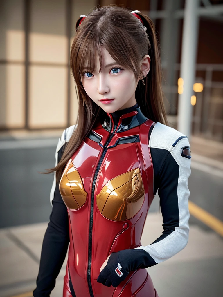 ((Best quality)), ((Masterpiece)), (Details: 1.4), 3D, Asuka Langley Soryu, Asuka, high resolution (high dynamic range), ray tracing, NVIDIA, super resolution, Unreal 5, subsurface scattering ,PBR texturing, post-processing, anisotropic filtering, depth of field, maximum sharpness and sharpness, multi-layered textures, albedo and specular maps, surface shading, accurate simulation of light and matter interaction, perfect proportions ,Octane Rendering,Two-Tone Lighting,Wide Aperture,Low ISO,White Balance,Rule of Thirds,8K RAW,(Masterpiece: 1.4, Best Quality), (Intricate Details), Unity8k Wallpaper, Highly Detailed, Beautiful and Mysterious, Details background, realistic, alone, perfectly detailed face, detailed blue eyes, highly detailed, blush, hair ornament, chignon mahogany hair, (blonde), plug suit 02, Shikinami Asuka Langley, Evangelion, Slender , full body suit, black background, above the waist,composition that shows the whole body,