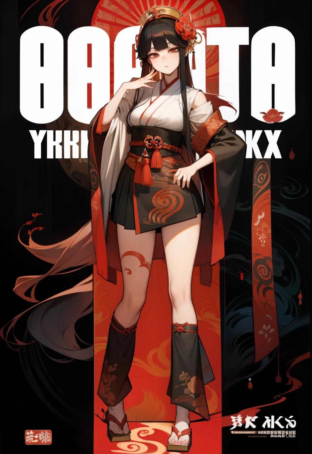 a painting of a woman with long hair and a flower in her hand, korean art nouveau anime, japanese goddess, flowing hair and long robes, anime fantasy illustration, inspired by Sōami, akira from chinese mythology, japanese art style, a beautiful kitsune woman, inspired by Nōami, inspired by Tsukioka Yoshitoshi, autumnal empress