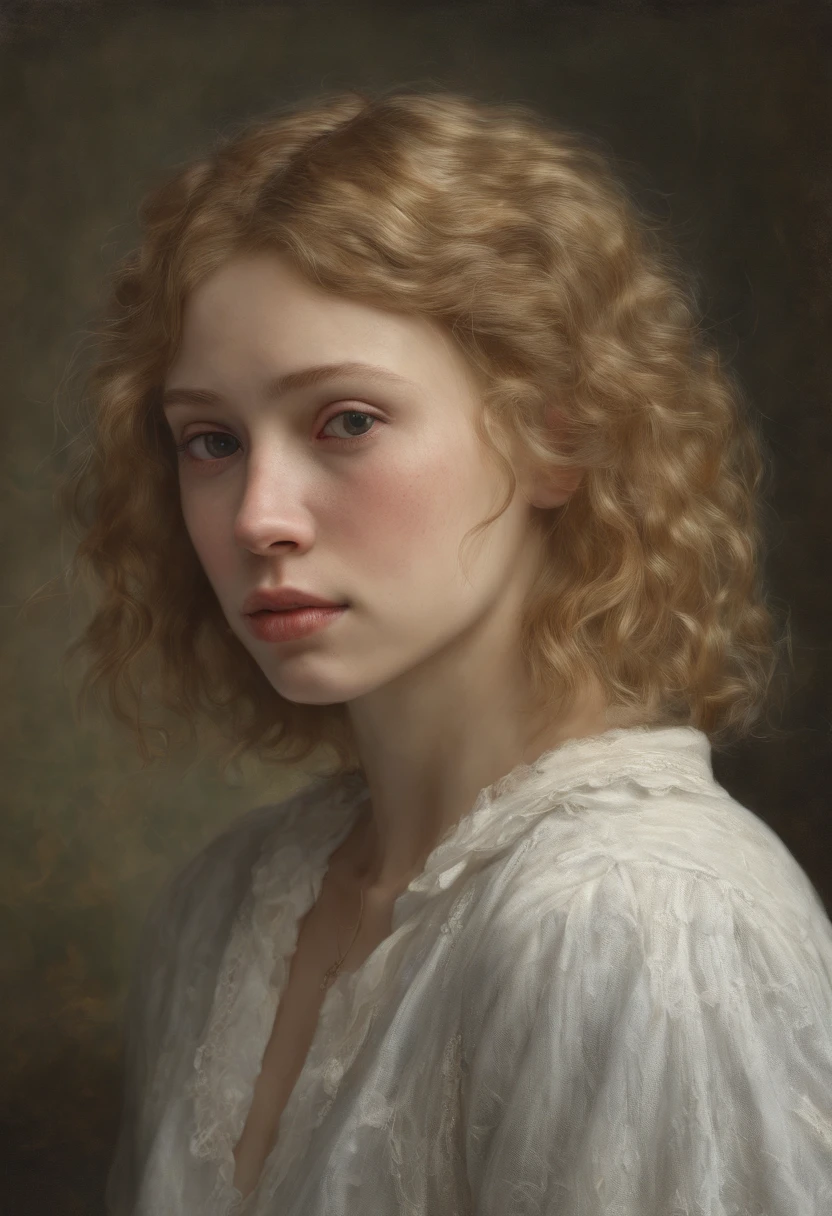 *Post-Impressionism style, white european woman, full head visible, full portrait, body straight position, no heat part is out of frame, introspective self-portraits, capturing the inner thoughts, emotions, and identity of beautiful woman through evocative and introspective self-representations. --v 4 50** - (fast) --s 2