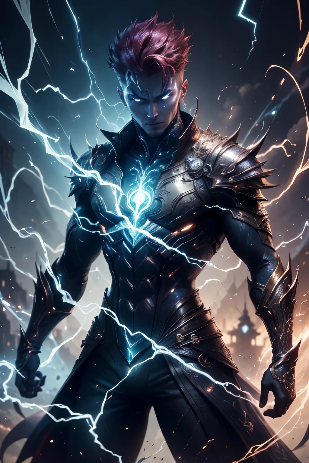 ((Best quality)), ((masterpiece)), ((realistic cartoon)), ((perfect character)):
In this stunning and highly detailed realistic cartoon, we present a Cyber Vigilante. The Cyber Vigilante stands tall,thunderbolt,spiky red hair, clad in intricate garment, complete with flowing garments and ornate patterns. His face is adorned with a scar, adding to his agile and stunning appearance.
The Cyber Vigilante channels the power of speed, conjuring dazzling rays and ethereal energies. The scene is set in a thematically rich environment, filled with magical vibes, and mystical symbols that enhance the ambiance. The lighting, crafted with a cinematic touch, casts a spellbinding glow, emphasizing the magical aura surrounding the Cyber Vigilante.
Every element of this masterpiece is carefully designed to create a sense of realism and immersion. The intricacies of the Cyber Vigilante clothing, the mesmerizing effects of his conjurations, and the level of detail in his weathered face all contribute to a captivating visual experience. This artwork is presented in stunning UHD resolution, allowing you to appreciate every nuance and intricacy in breathtaking detail.
View from the side,Eye level, scenic, masterpiece,mtg art,magic the gathering art.