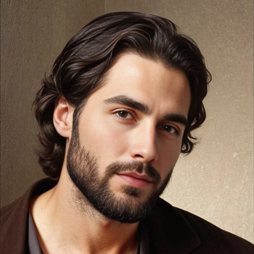 a handsome and rich biblical jew man, focus on the face.