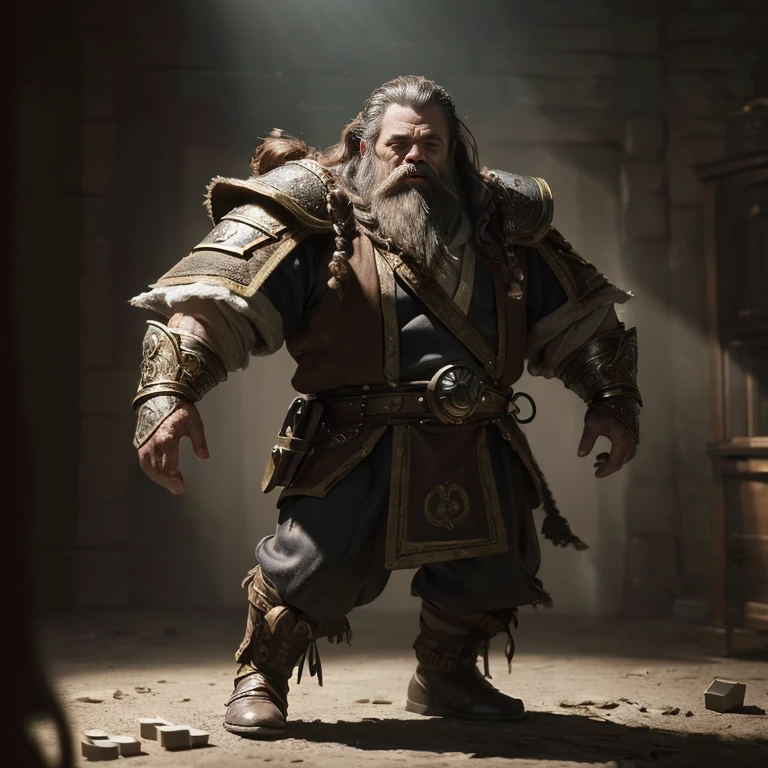 (master piece:1.5), (best quality:1.5), (exquisite lighting and shadow, highly dramatic picture, cinematic lens effect) (Photorealistic picture) (Card game image) 8k, wallpaper, dynamic pose, a dwarf, mine background, highly detailed, realistic, cinematic lighting, studio quality