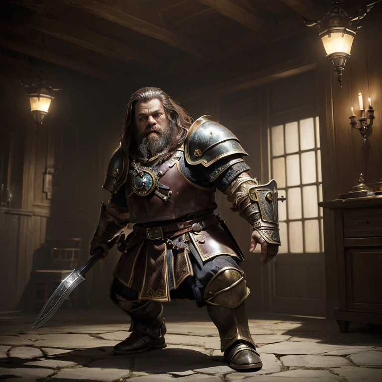 (master piece:1.5), (best quality:1.5), (exquisite lighting and shadow, highly dramatic picture, cinematic lens effect) (Photorealistic picture) (Card game image) 8k, wallpaper, dynamic pose, a dwarf knight, mine background, highly detailed, realistic, cinematic lighting, studio quality
