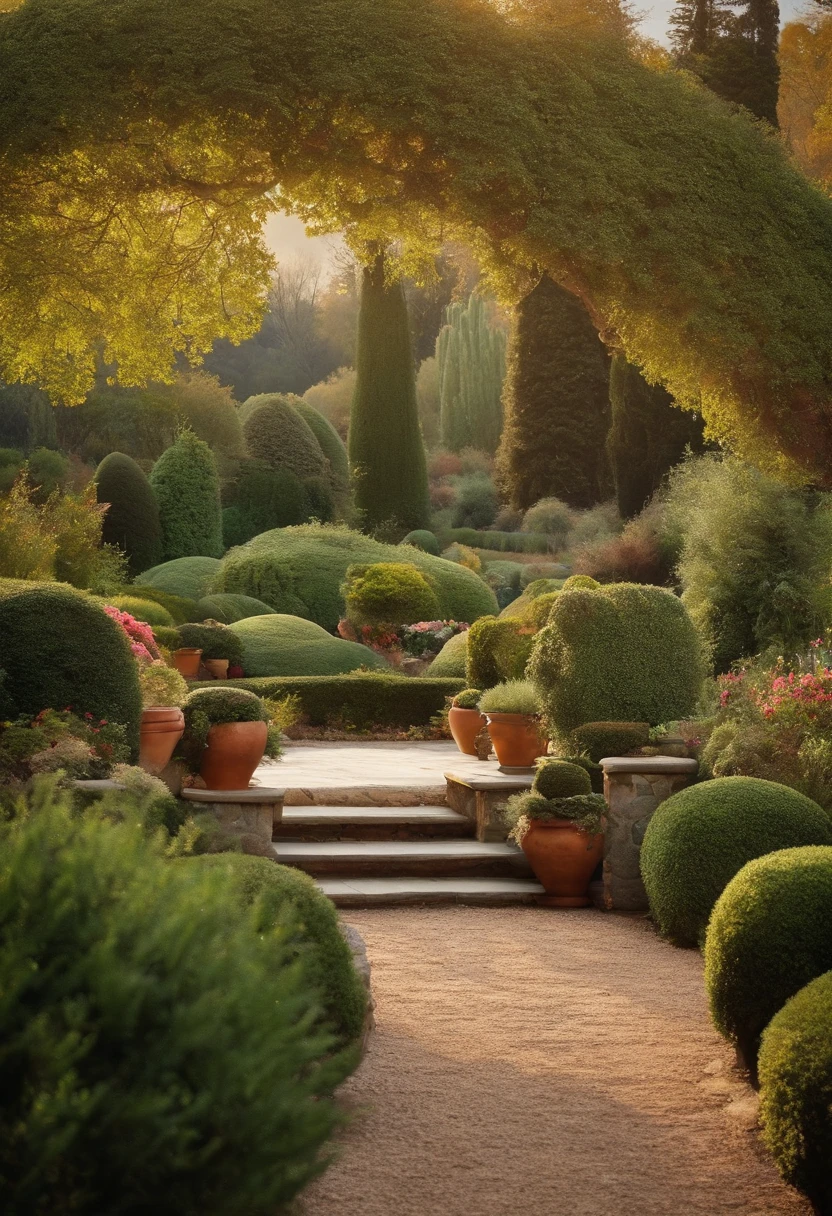 Sala de estar aconchegante, com um lindo jardim de inverno, tranquil and serene and nostalgic landscape