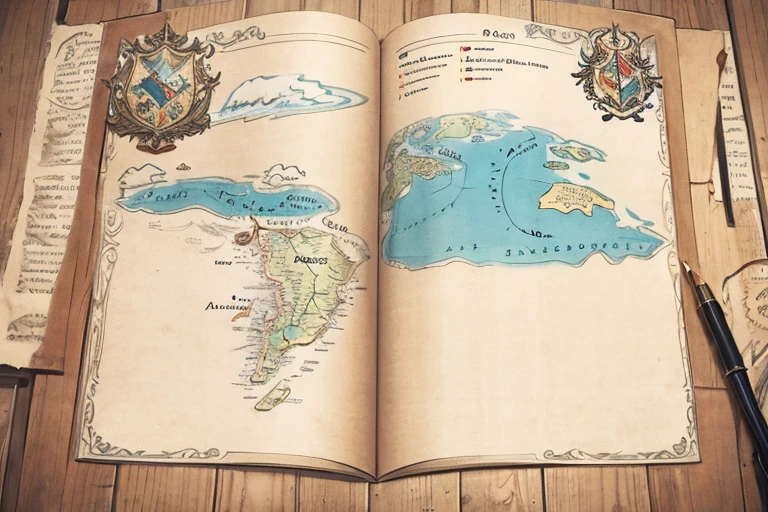 stylized map of a kingdom drafted on an old sheet of parchment