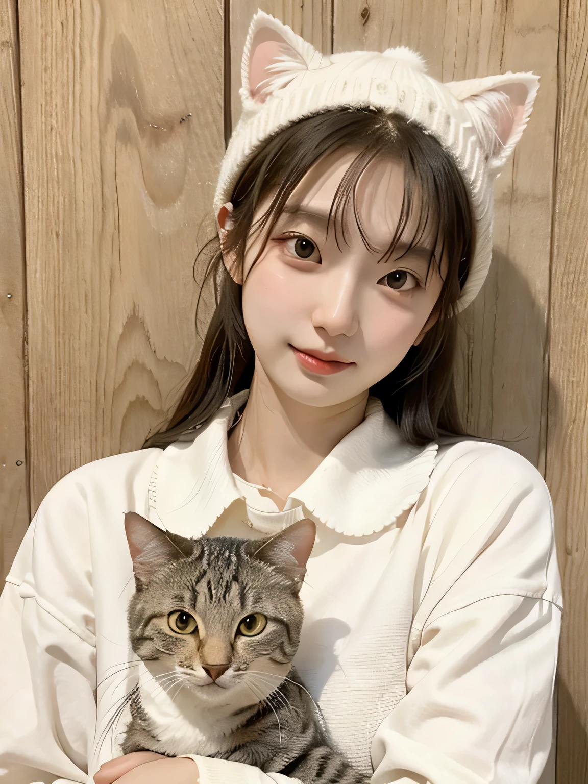 cat, girl,