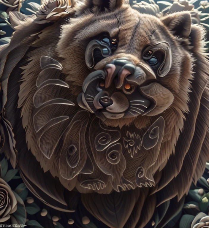 Rose in shape of racoon