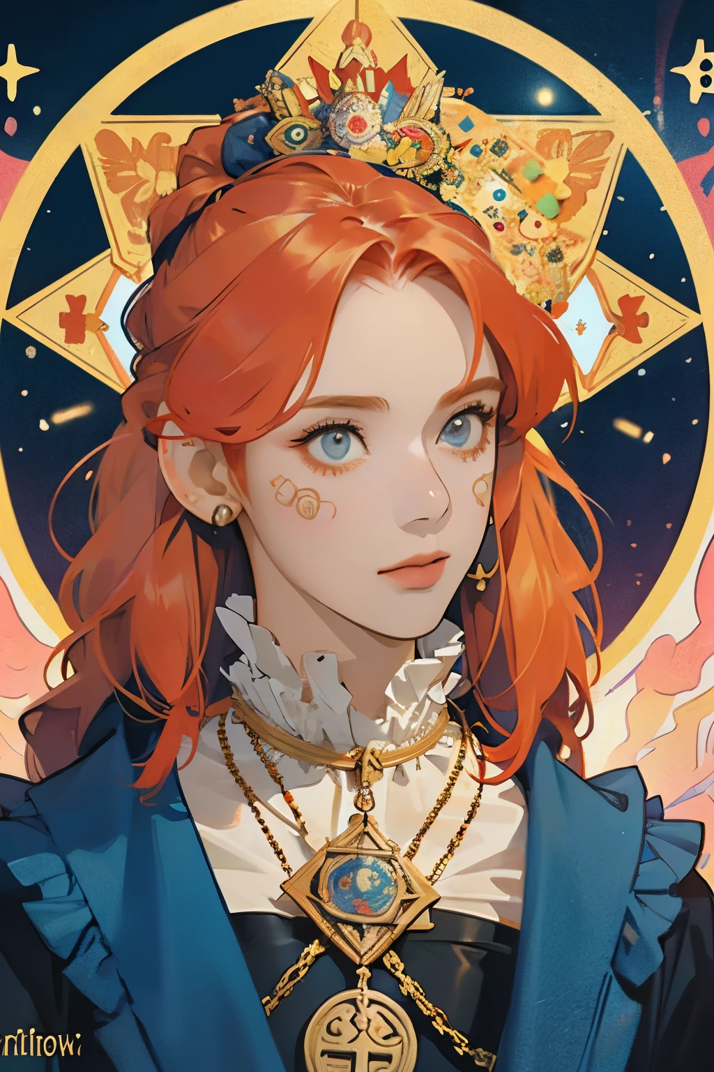 Artwork, Better Quality, woman, Tarot, Baldo, Clown, Symbolism, Visual art, Occultism, universal, Vision Casting, philosophy, Iconography, Numerology, Popularity, art, Alphonse Mucha,Redhead Hair