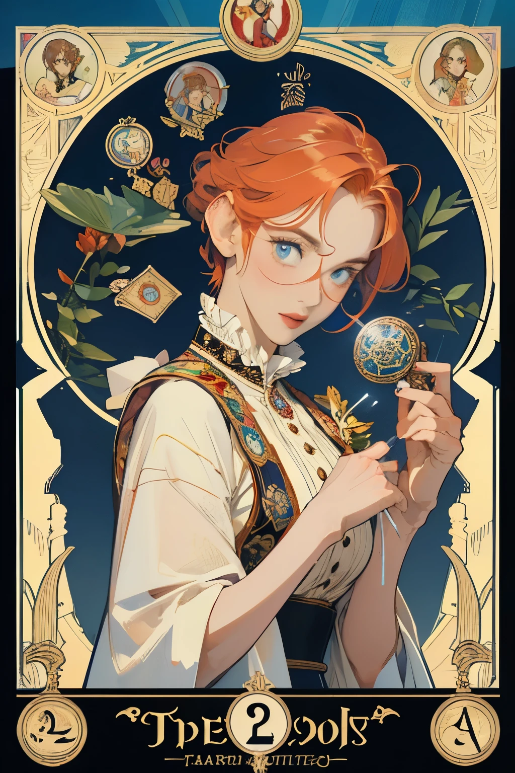 Artwork, Better Quality, woman, Tarot, Baldo, Clown, Symbolism, Visual art, Occultism, universal, Vision Casting, philosophy, Iconography, Numerology, Popularity, art, Alphonse Mucha,Redhead Hair