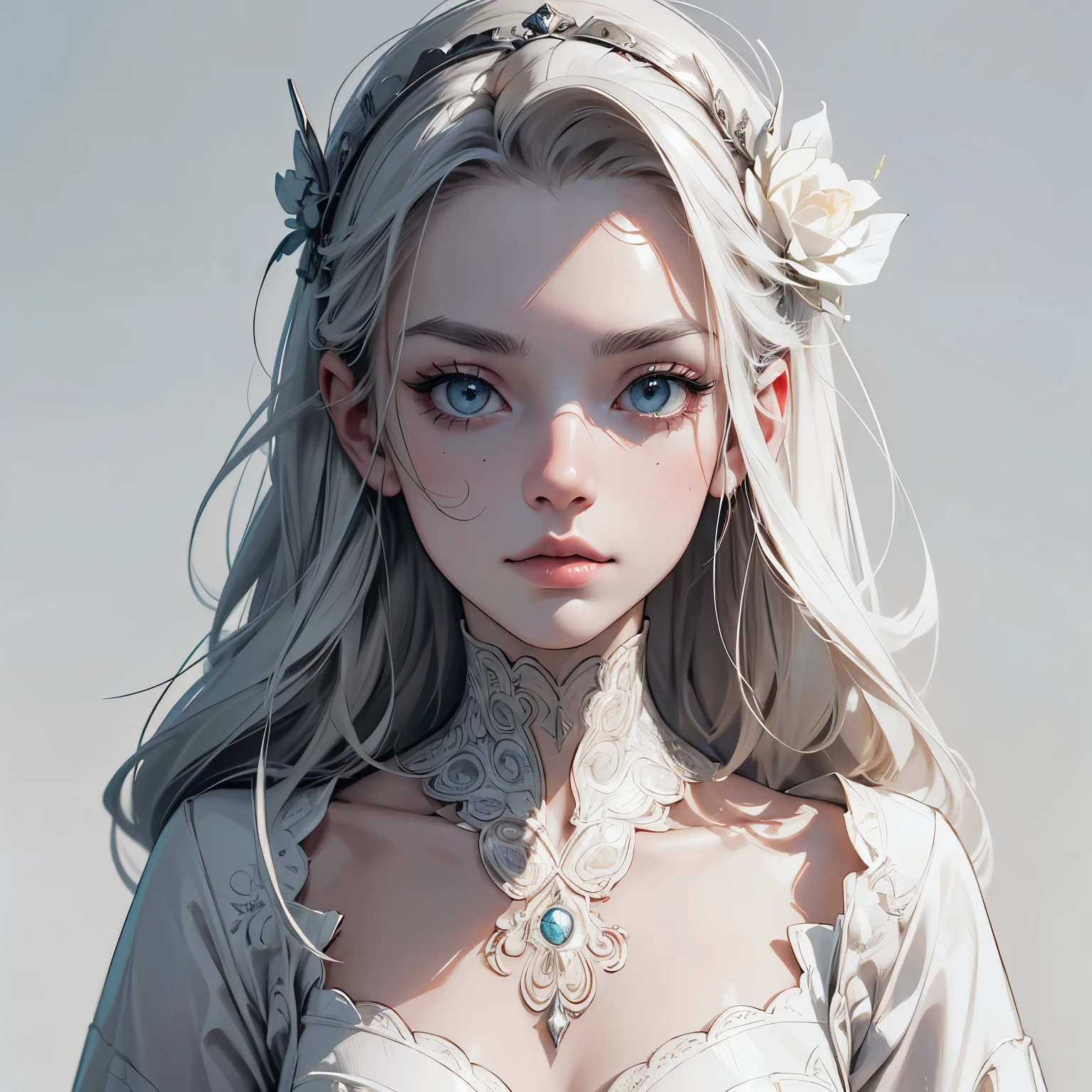 ((tmasterpiece)),(Best quality at best),(A half body),looks away,(ultra intricately detailed),(Highest definition),(8K),(Clean lines),(Perfect facial features,Perfect flesh),(offcial art),1,Undead,The undead,Peerless beauty,Dirty white dress,frotting