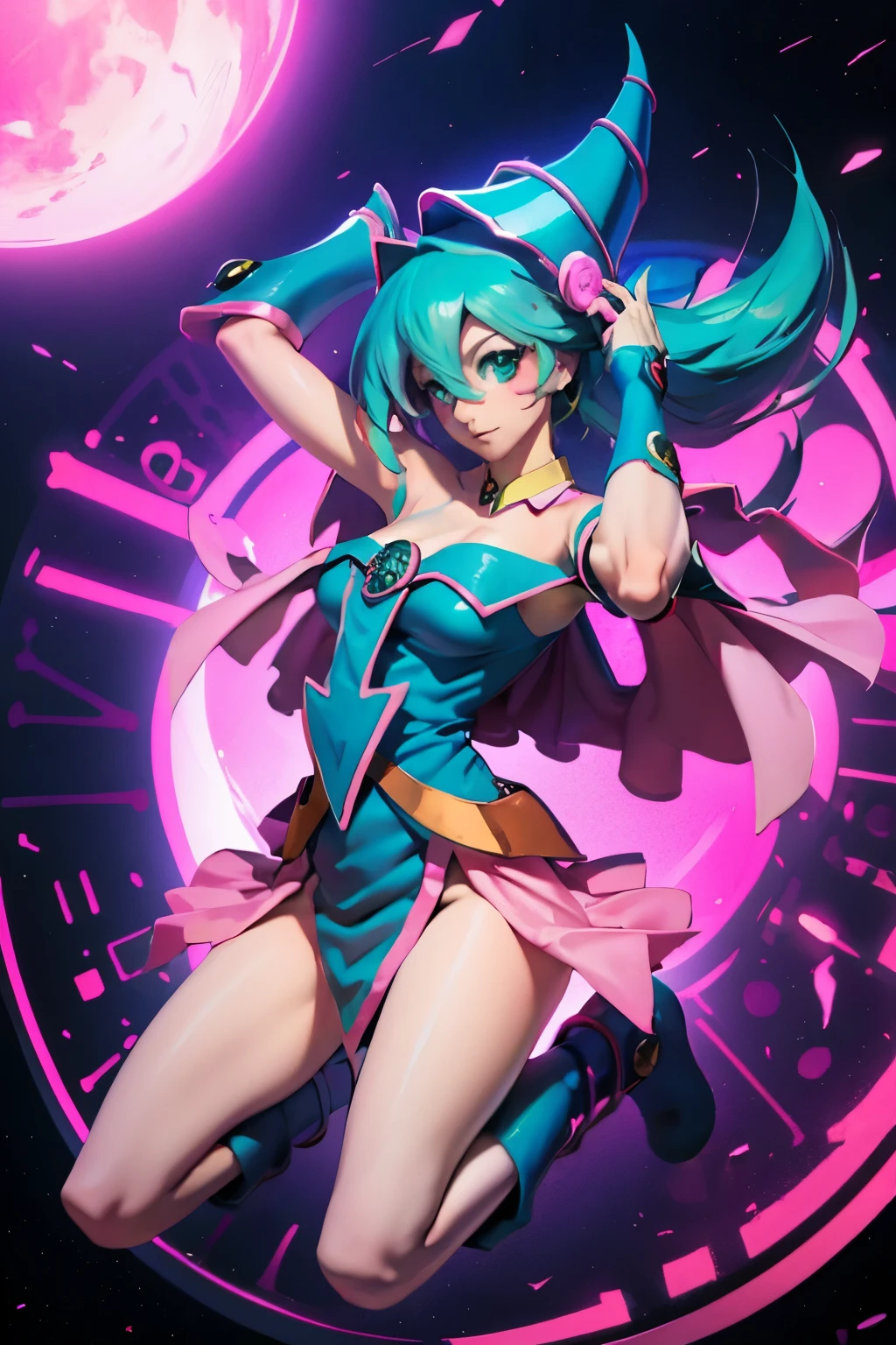 SailorNeptune, pink glow eye,aqua color hair, headphone, ahegao, pink glow tube, mindcontrol, dark costume,