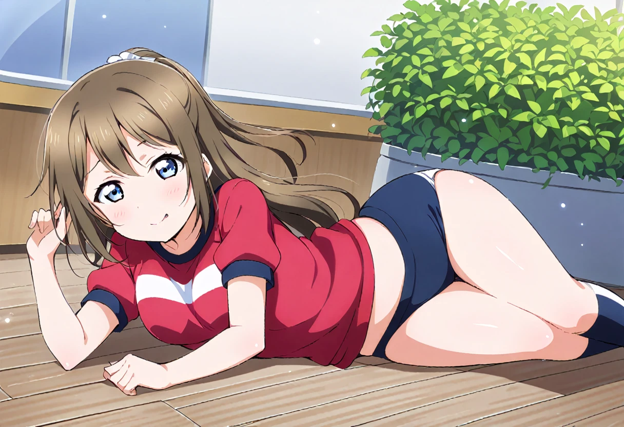 1 girl love live Watanabe You gym cloth buruma lying sitting