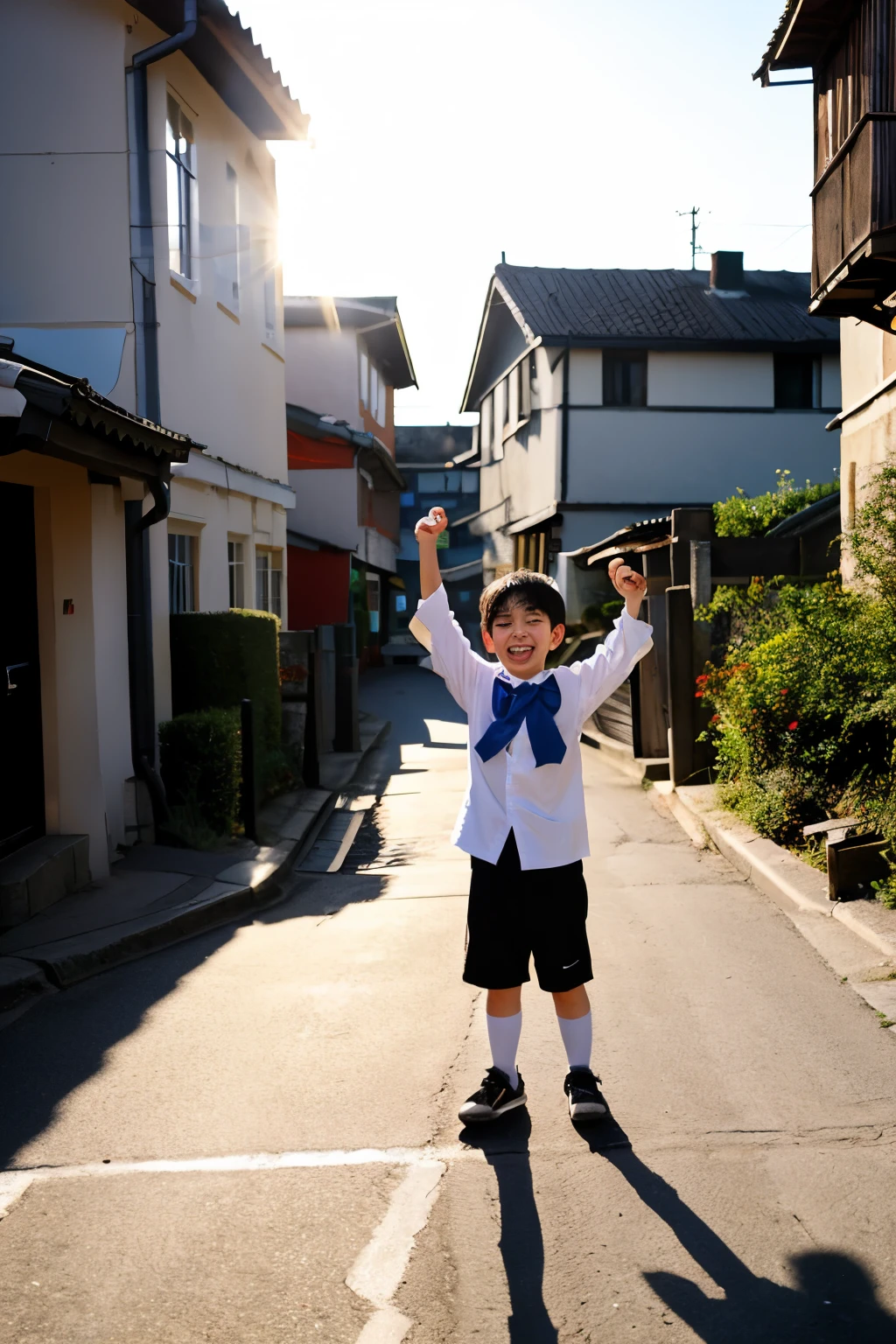 Title: “New Morning Light”
On a spring morning, warm light streamed into the small village. The light seemed to herald a fresh beginning. Yuuki, a boy who lived in the heart of the village, gazed out of his window. His heart raced as he prepared to attend a new school that day.
Upon arriving at school, Yuuki met new friends and anticipated learning from new teachers. His excitement knew no bounds. As classes began, the teacher greeted everyone and blessed the start of the new academic year. Encouraged by these words, Yuuki resolved to take a new step forward.
The morning light illuminated the village, filling Yuuki’s heart with hope and vitality. With anticipation, he embraced the new day, ready to move forward.