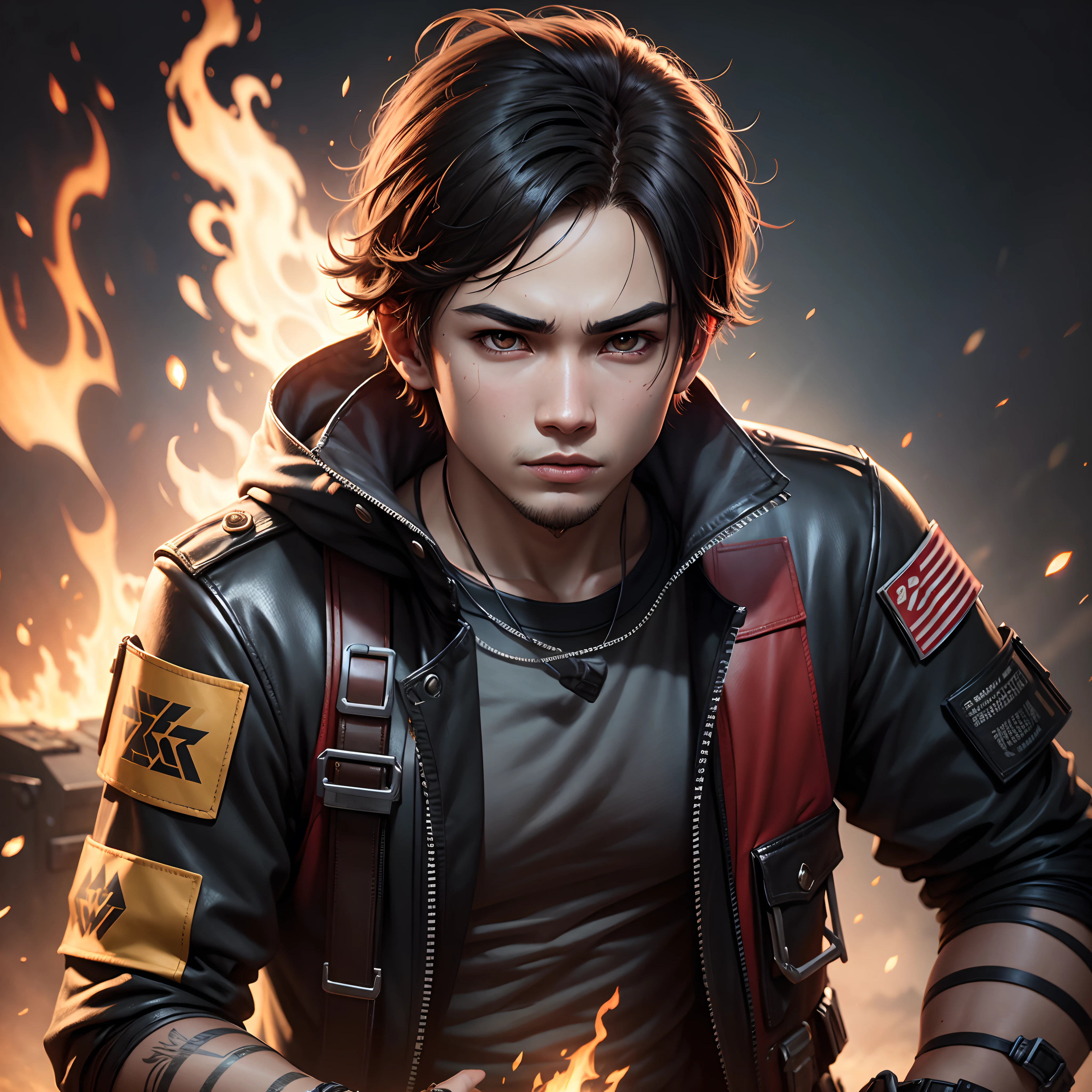 garena free fire boy attitude Look 4k visage réaliste