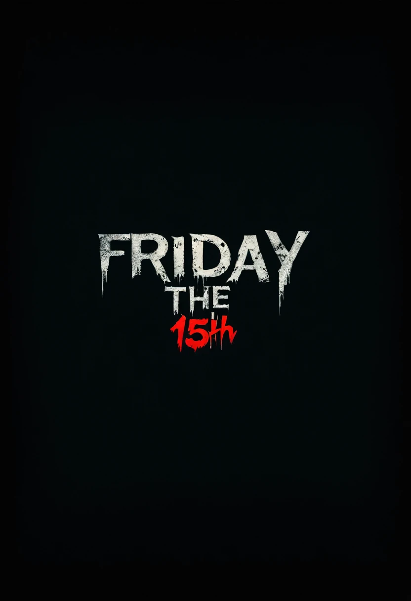 ("Friday the 15th" text logo:1.1) ,  film poster, cinema poster, 8k uhd, dslr, soft lighting, high quality, film grain, Fujifilm XT3, full body portrait, dark film , horror