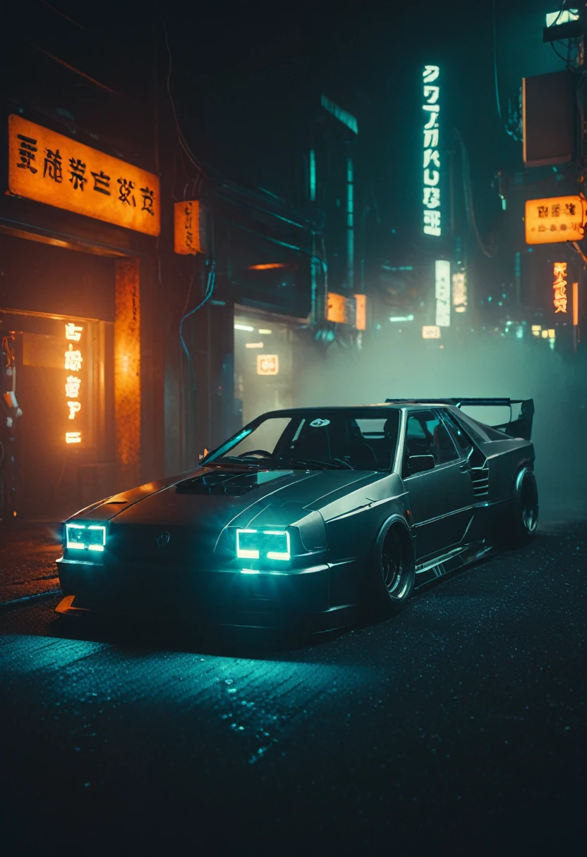 (intrincated details:1.5), (photorealistic), (masterpiece), (photography),  cinematic lighting, (hyperrealistic:1.2), 8K, 300mm
vehicle focus, cyberpunks car, cyberpunk alley, ground vehicle, motor vehicle, , scenery, solo, night time, wide tyres, autonomous vehicle,(car led lights), steam coming out of the exhausts, (lens flare, film noise, diffused glow.1.5), (reflections and shine:1.5), (diffraction and chromatic aberration:1.5), (without license plate), (extremely shiny car paint), (tires with a lot of negative camber), Drone Cars, simetric design
sparks floating, (dust and scratches film:1.2), (vintage color grading:1.3), dense environment, (old photo style)
 SK_ANALOGFILM 