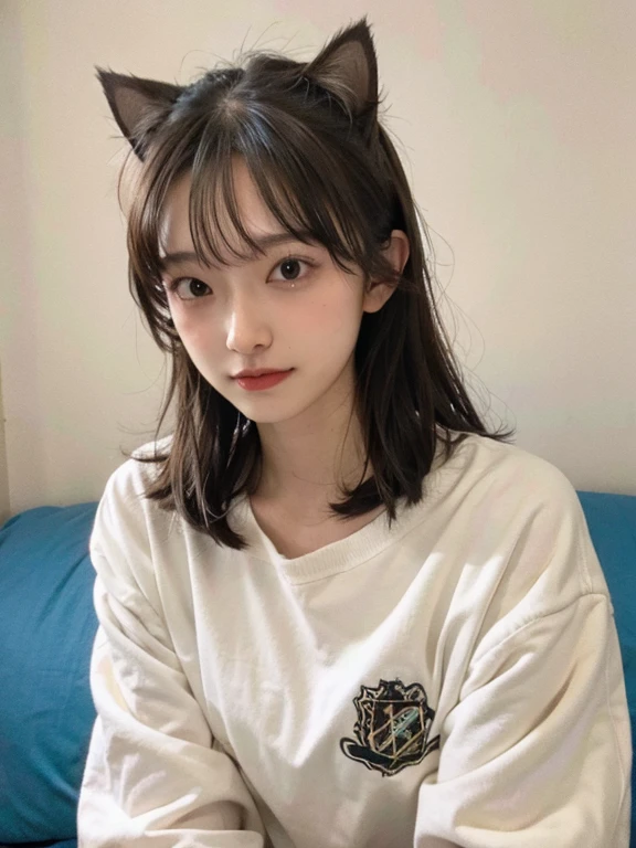 cat, girl,
