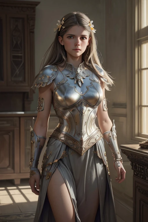 (8k, highest quality:1.3), (masterpiece:1.41), (photograph, photographRealistic:1.41), (Ultra-high resolution, Ultra-detailed), debtect's full debbody, Walking pose, shot from debtrom debtront in Slow motion, debtemale paladin donning light silver armor (ornately decorated), (Very detailed with bloom:1.6), (highest quality, Alessandro Casagrande, Greg Rutkowski, Sally Mann, Concept Art, 8K), (analog:1.1), (high sharpness, crisp details), (Detailed
