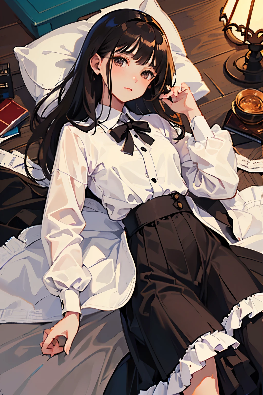 highest quality，Beautiful face in every detail，cute，Dark brown eyes，(背の低いcute女の子，Small young student，Young delicate girl）,（masterpiece，Top quality)，Black Hair，Sleepy expression，Plaid black skirt