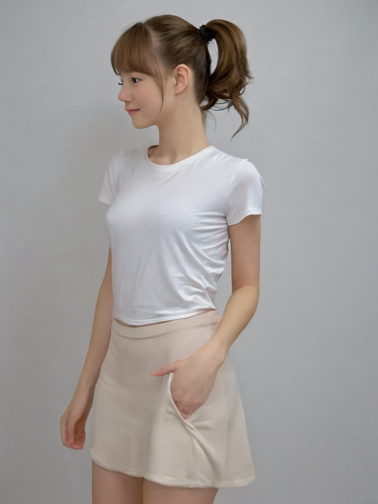 whole body, cute, ponytail