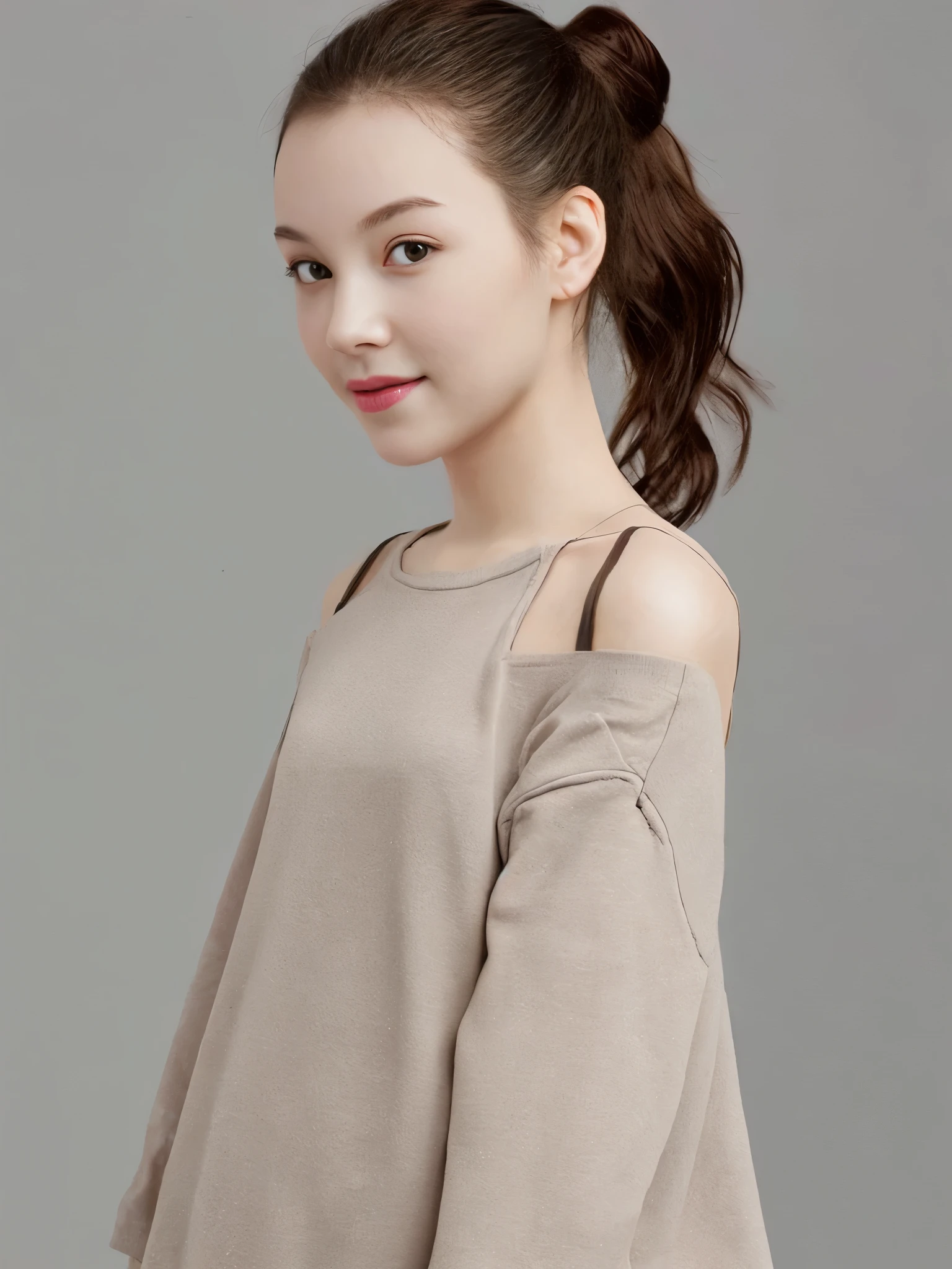whole body, cute, ponytail