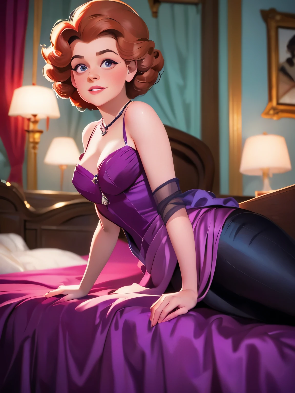 arafed woman in a dress laying on a bed in a room, susan hayward, glamorous pose, vintage movie shot, linda wilder, actress, movie still, sigourney weaver, photographic still, judy garland, portrait, old hollywood, inspired by Phyllis Ginger, film promotional still, glamour shot, pilar gogar, moviestill, elegant pose, promo image
