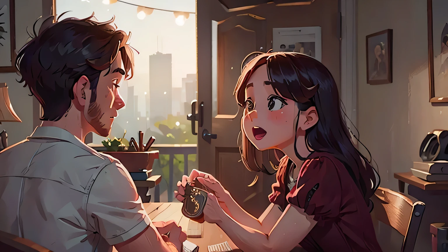 a man asking a woman to marry him, high quality 8k cinematic