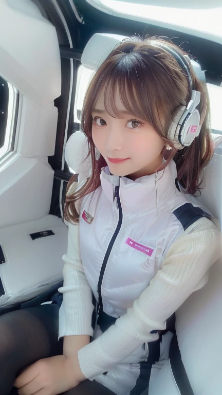 (masterpiece:1.5)、(Realistic:1.5)、(highest quality:1.4、8k、RAW Photos)、
Ultra-high resolution、Professional Lighting、Perfect dynamic composition、Photographed indoors、
Film Grain、chromatic aberration、(Bokeh:1.1)、
Frank、Sophisticated、charm、Ultra-realistic、Attention to detail、Golden Ratio、
(1 girl)、Slender girl、Delicate and charming girl、Cute Woman:1.4、
Serious expression、Looking at the audience、Sculptural installation、Sit on the sofa and relax、
Light brown hair、Shiny Hair、Hairstyle: Ponytail、
real skin、
Shut your mouth.、Beautiful Eyes、double eyelid、Thin arms、、
、Show off your thighs,(astrovest):5,(shiny white log downvest):3,BREAK ((Detailed face, Professional photography)), ((NSFW, zettai ryouiki, 1 girl)), Ultra-high resolution, (Realistic: 1.4), RAW Photos, highest quality, (PhotoRealistic Stick), concentrated, Soft Light, ((30 years old)), ((Japanese)), (( (Young Face))), (surface), (Depth of written boundary), masterpiece, (Realistic),(inside ISS):3, woman, ,astrovest:2,headphone:2,smartwatch,,bangs, ((1 girl)),(black sleeves):2,(black tights):2,inside spacestation,inside spacecraft,,zero gravity,smile,open leg,blush:1.5,hidden hands,neotech