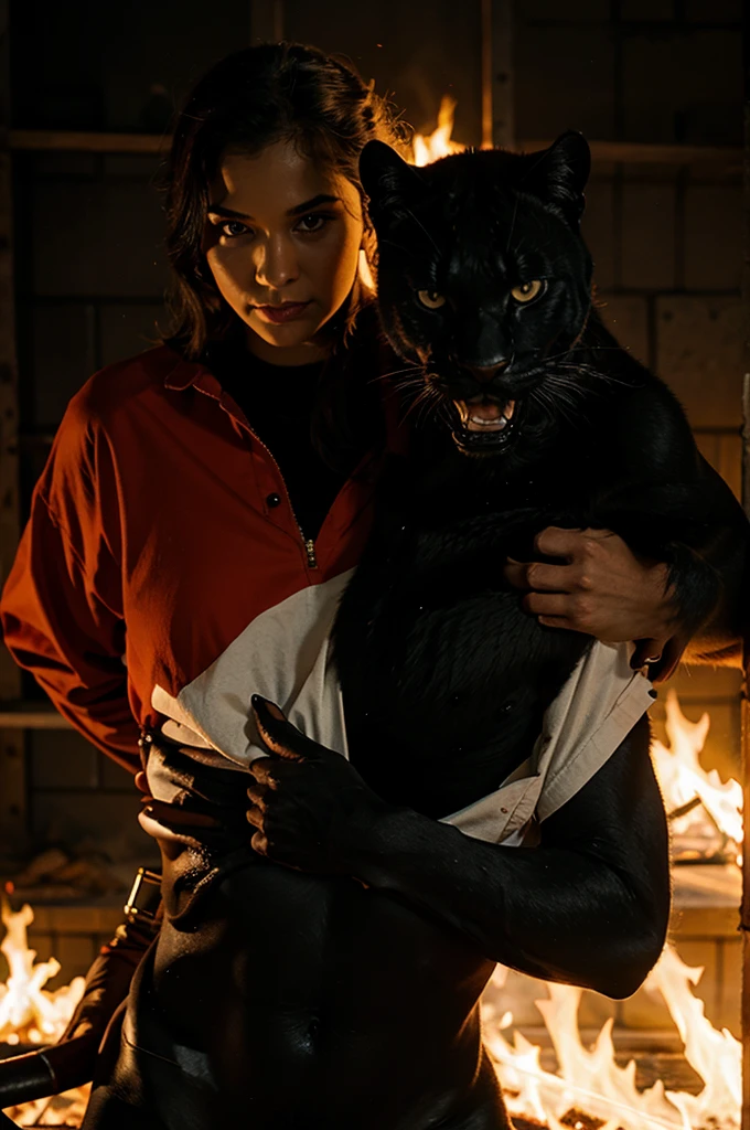 Panther and burning cremlin