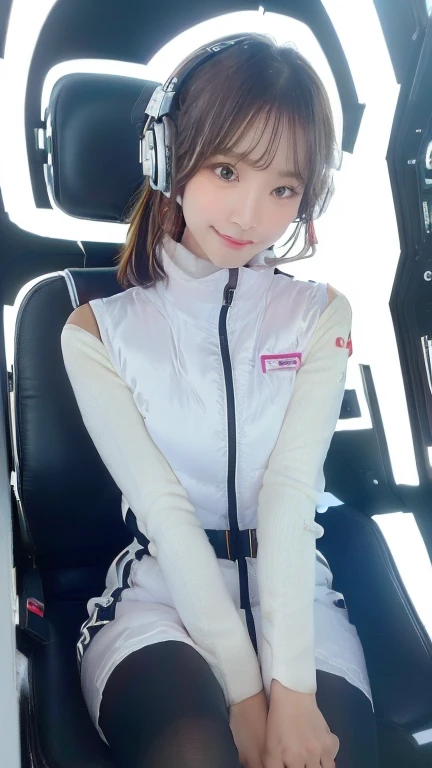 (masterpiece:1.5)、(Realistic:1.5)、(highest quality:1.4、8k、RAW Photos）、
Ultra-high resolution、Professional Lighting、Perfect dynamic composition、Photographed indoors、
Film Grain、chromatic aberration、(Bokeh:1.1)、
Frank、Sophisticated、charm、Ultra-realistic、Attention to detail、Golden Ratio、
(1 girl)、Slender girl、Delicate and charming girl、Cute Woman:1.4、
Serious expression、Looking at the audience、Sculptural installation、Sit on the sofa and relax、
Light brown hair、Shiny Hair、Hairstyle: Ponytail、
real skin、
Shut your mouth.、Beautiful Eyes、double eyelid、Thin arms、、
、Show off your thighs,(astrovest):5,(shiny white log downvest):3,BREAK ((Detailed face, Professional photography)), ((NSFW, zettai ryouiki, 1 girl)), Ultra-high resolution, (Realistic: 1.4), RAW Photos, highest quality, (PhotoRealistic Stick), concentrated, Soft Light, ((30 years old)), ((Japanese)), (( (Young Face))), (surface), (Depth of written boundary), masterpiece, (Realistic),(inside ISS):3, woman, ,astrovest:2,headphone:2,smartwatch,,bangs, ((1 girl)),(black sleeves):2,(black tights):2,inside spacestation,inside spacecraft,,zero gravity,smile,open leg,blush:1.5,hidden hands,neotech