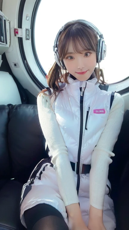 (masterpiece:1.5)、(Realistic:1.5)、(highest quality:1.4、8k、RAW Photos)、
Ultra-high resolution、Professional Lighting、Perfect dynamic composition、Photographed indoors、
Film Grain、chromatic aberration、(Bokeh:1.1)、
Frank、Sophisticated、charm、Ultra-realistic、Attention to detail、Golden Ratio、
(1 girl)、Slender girl、Delicate and charming girl、Cute Woman:1.4、
Serious expression、Looking at the audience、Sculptural installation、Sit on the sofa and relax、
Light brown hair、Shiny Hair、Hairstyle: Ponytail、
real skin、
Shut your mouth.、Beautiful Eyes、double eyelid、Thin arms、、
、Show off your thighs,(astrovest):5,(shiny white log downvest):3,BREAK ((Detailed face, Professional photography)), ((NSFW, zettai ryouiki, 1 girl)), Ultra-high resolution, (Realistic: 1.4), RAW Photos, highest quality, (PhotoRealistic Stick), concentrated, Soft Light, ((30 years old)), ((Japanese)), (( (Young Face))), (surface), (Depth of written boundary), masterpiece, (Realistic),(inside ISS):3, woman, ,astrovest:2,headphone:2,smartwatch,,bangs, ((1 girl)),(black sleeves):2,(black tights):2,inside spacestation,inside spacecraft,,zero gravity,smile,open leg,blush:1.5,hidden hands,neotech