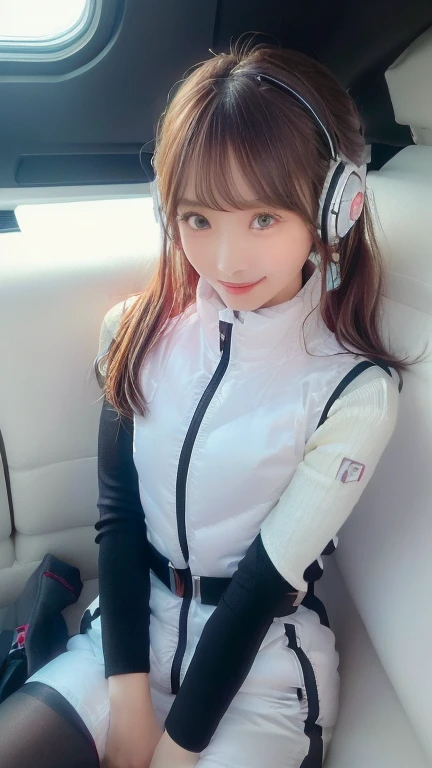 (masterpiece:1.5)、(Realistic:1.5)、(highest quality:1.4、8k、RAW Photos)、
Ultra-high resolution、Professional Lighting、Perfect dynamic composition、Photographed indoors、
Film Grain、chromatic aberration、(Bokeh:1.1)、
Frank、Sophisticated、charm、Ultra-realistic、Attention to detail、Golden Ratio、
(1 girl)、Slender girl、Delicate and charming girl、Cute Woman:1.4、
Serious expression、Looking at the audience、Sculptural installation、Sit on the sofa and relax、
Light brown hair、Shiny Hair、Hairstyle: Ponytail、
real skin、
Shut your mouth.、Beautiful Eyes、double eyelid、Thin arms、、
、Show off your thighs,(astrovest):5,(shiny white log downvest):3,BREAK ((Detailed face, Professional photography)), ((NSFW, zettai ryouiki, 1 girl)), Ultra-high resolution, (Realistic: 1.4), RAW Photos, highest quality, (PhotoRealistic Stick), concentrated, Soft Light, ((30 years old)), ((Japanese)), (( (Young Face))), (surface), (Depth of written boundary), masterpiece, (Realistic),(inside ISS):3, woman, ,astrovest:2,headphone:2,smartwatch,,bangs, ((1 girl)),(black sleeves):2,(black tights):2,inside spacestation,inside spacecraft,,zero gravity,smile,open leg,blush:1.5,hidden hands,neotech