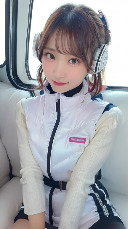 (masterpiece:1.5)、(Realistic:1.5)、(highest quality:1.4、8k、RAW Photos)、
Ultra-high resolution、Professional Lighting、Perfect dynamic composition、Photographed indoors、
Film Grain、chromatic aberration、(Bokeh:1.1)、
Frank、Sophisticated、charm、Ultra-realistic、Attention to detail、Golden Ratio、
(1 girl)、Slender girl、Delicate and charming girl、Cute Woman:1.4、
Serious expression、Looking at the audience、Sculptural installation、Sit on the sofa and relax、
Light brown hair、Shiny Hair、Hairstyle: Ponytail、
real skin、
Shut your mouth.、Beautiful Eyes、double eyelid、Thin arms、、
、Show off your thighs,(astrovest):5,(shiny white log downvest):3,BREAK ((Detailed face, Professional photography)), ((NSFW, zettai ryouiki, 1 girl)), Ultra-high resolution, (Realistic: 1.4), RAW Photos, highest quality, (PhotoRealistic Stick), concentrated, Soft Light, ((30 years old)), ((Japanese)), (( (Young Face))), (surface), (Depth of written boundary), masterpiece, (Realistic),(inside ISS):3, woman, ,astrovest:2,headphone:2,smartwatch,,bangs, ((1 girl)),(black sleeves):2,(black tights):2,inside spacestation,inside spacecraft,,zero gravity,smile,open leg,blush:1.5,hidden hands,neotech
