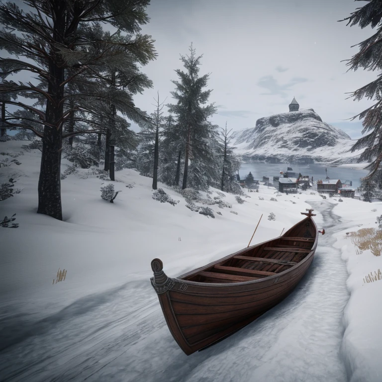 [ Eivor],[viking],Eivor from Assassin's Creed valhalla,[winter],[Ancient Scandinavia],4k,sharp image,detailed