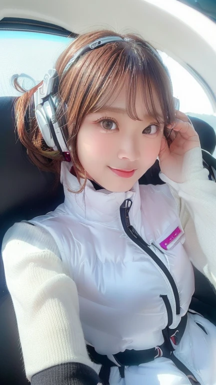 (masterpiece:1.5)、(Realistic:1.5)、(highest quality:1.4、8k、RAW Photos）、
Ultra-high resolution、Professional Lighting、Perfect dynamic composition、Photographed indoors、
Film Grain、chromatic aberration、(Bokeh:1.1)、
Frank、Sophisticated、charm、Ultra-realistic、Attention to detail、Golden Ratio、
(1 girl)、Slender girl、Delicate and charming girl、Cute Woman:1.4、
Serious expression、Looking at the audience、Sculptural installation、Sit on the sofa and relax、
Light brown hair、Shiny Hair、Hairstyle: Ponytail、
real skin、
Shut your mouth.、Beautiful Eyes、double eyelid、Thin arms、、
、Show off your thighs,(astrovest):5,(shiny white log downvest):3,BREAK ((Detailed face, Professional photography)), ((NSFW, zettai ryouiki, 1 girl)), Ultra-high resolution, (Realistic: 1.4), RAW Photos, highest quality, (PhotoRealistic Stick), concentrated, Soft Light, ((30 years old)), ((Japanese)), (( (Young Face))), (surface), (Depth of written boundary), masterpiece, (Realistic),(inside ISS):3, woman, ,astrovest:2,headphone:2,smartwatch,,bangs, ((1 girl)),(black sleeves):2,(black tights):2,inside spacestation,inside spacecraft,,zero gravity,smile,open leg,blush:1.5,hidden hands,neotech