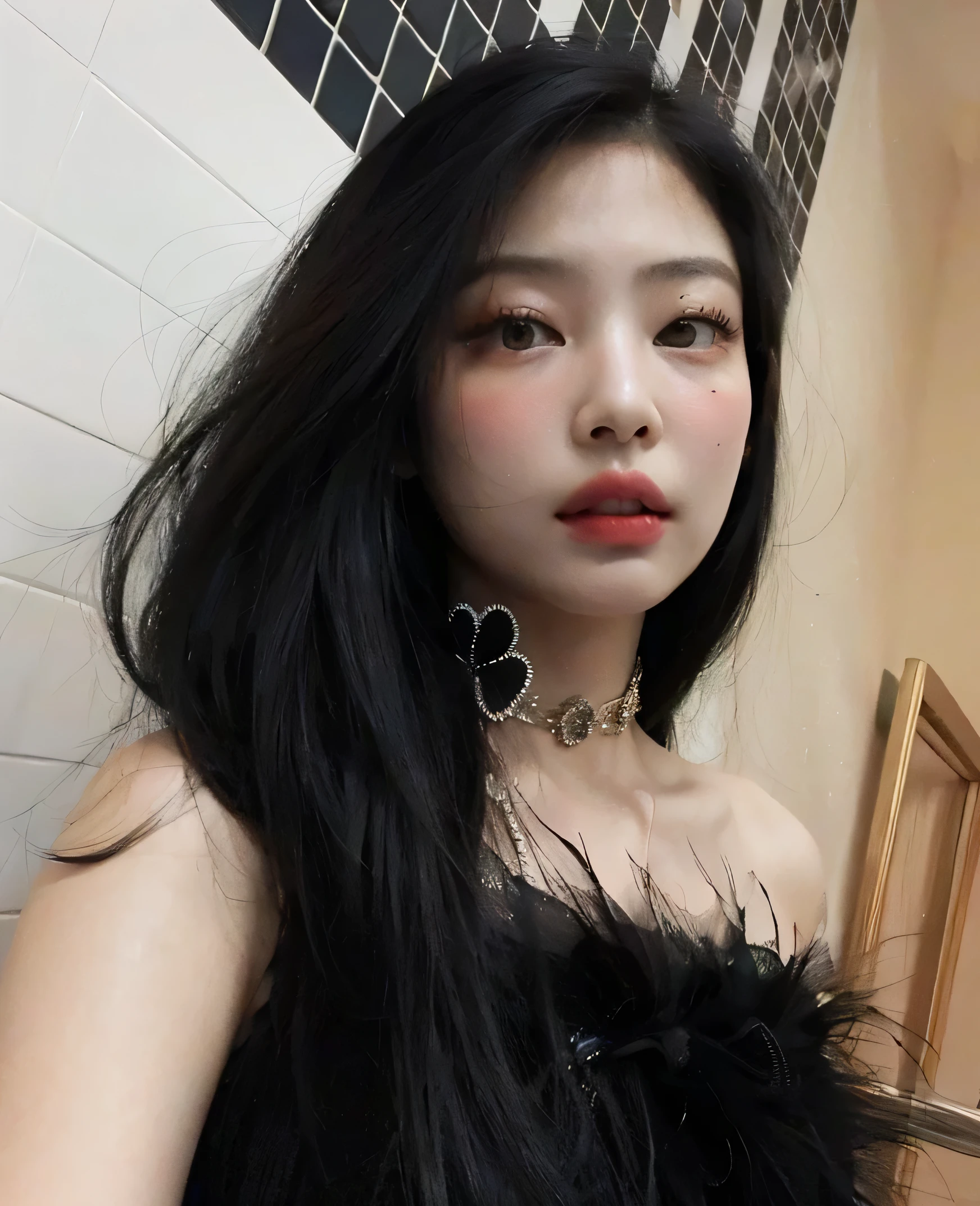 Chica bonita, Jennie Kim face, rasgos lindos, delicados, ojos grandes, labios grandes, 19 year old girl. 